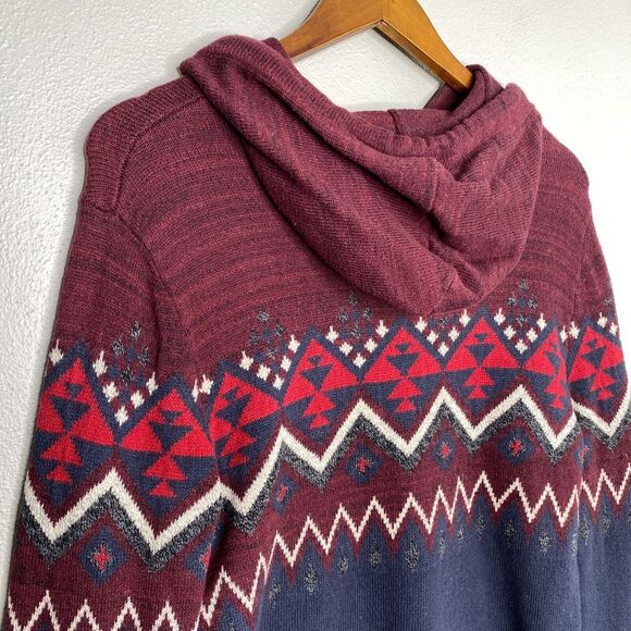 American Eagle Seriously Soft Hoodie Wool Blend Mens Small Multicolor Geometric - Picture 6 of 12